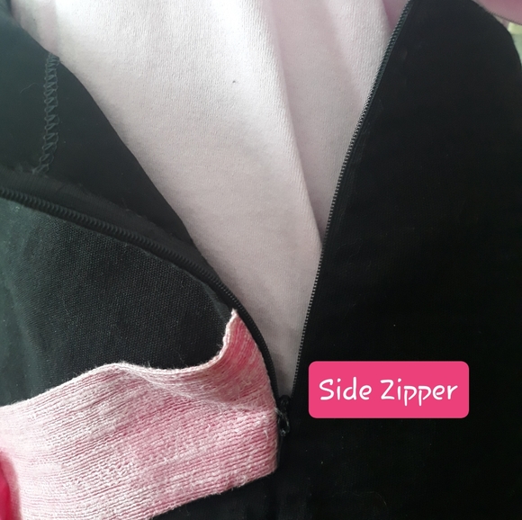 Handmade Black Midi Skirt + Pink Bow / Size XL 34" Embroidered Fish Skirt - Picture 12 of 15